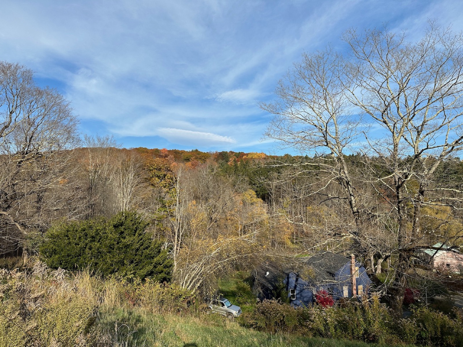 View of house looking down from up the hill